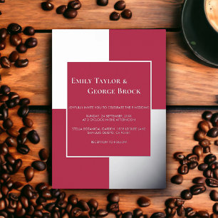 Eleganter Luxus Silver Script Magenta Rahmen Hochz Folieneinladung