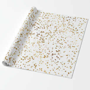Eleganter Luxus Sparkling Gold Confetti Dots Image Geschenkpapier