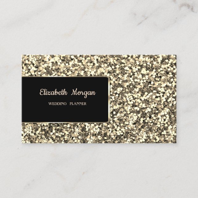 Eleganter Luxus Stilvoller Gold Glitzer Visitenkarte (Vorderseite)