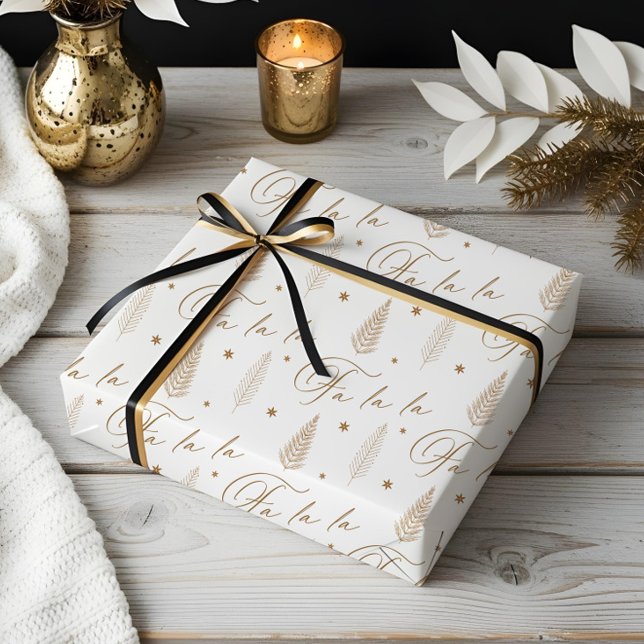 Eleganter Luxus-Urlaub Forest Frische Pasta machen Geschenkpapier (Elegant Luxury Holiday Evergreen Forest Fa La La Wrapping Paper)