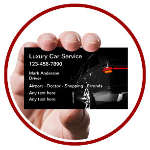Eleganter Luxusauto-Service-Taxi Visitenkarte