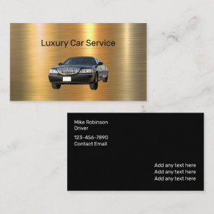 Eleganter Luxusauto-Service Uber-Fahrer Visitenkarte