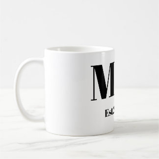 Eleganter M & K Kursiver Monogramm Anfangsbuchstab Kaffeetasse