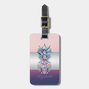 Eleganter Mädchenstreifen, Farbige Ananas Gepäckanhänger