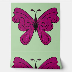 Eleganter Magenta Schmetterling Wohndekor Muster Tapete