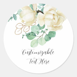 Eleganter Magnolie-Wasserfarben-Aufkleber Runder Aufkleber