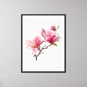 Eleganter Magnolienblüten-Leinwanddruck Leinwanddruck