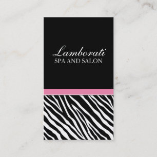 Eleganter Make-upkünstlerzebra-Druck-Stylist-Salon Visitenkarte