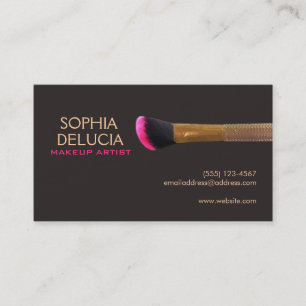 Eleganter Makeup Artist Gold Pink Makeup Brush Visitenkarte