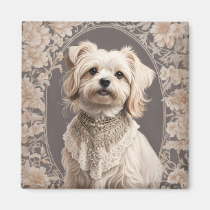 Eleganter malteser Hund, inspiriert von William Mo Magnet