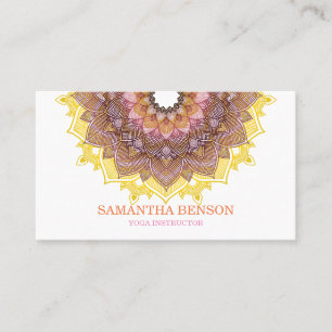 Eleganter Mandala-Lotus-Yoga-Lehrer Visitenkarte