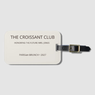Eleganter Mandel-Croissant-Club-Bestimmungsort Gepäckanhänger