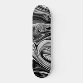 Eleganter Marmor 7 - flüssig schwarz und weiß Skateboard