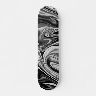 Eleganter Marmor 7 - flüssig Schwarz und Weiß Skateboard
