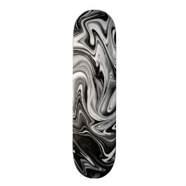 Eleganter Marmor 7 - flüssig Schwarz und Weiß Skateboard