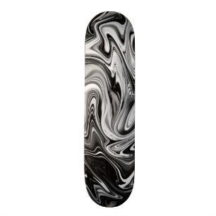 Eleganter Marmor 7 - flüssig Schwarz und Weiß Skateboard