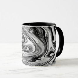 Eleganter Marmor 7 - Flüssigkeit Schwarzweiss Tasse
