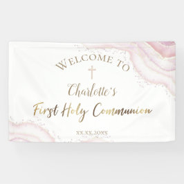 eleganter Marmor | Erstes Kommunionsbanner Banner