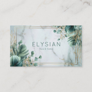 Eleganter Marmor Gold Geometrisch Eukalyptus Botan Visitenkarte
