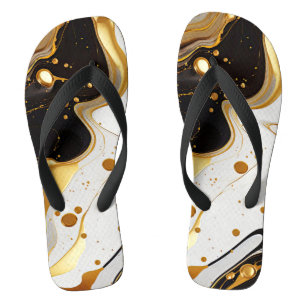Eleganter Marmor Gold Luxus Glam feminin Flip Flops