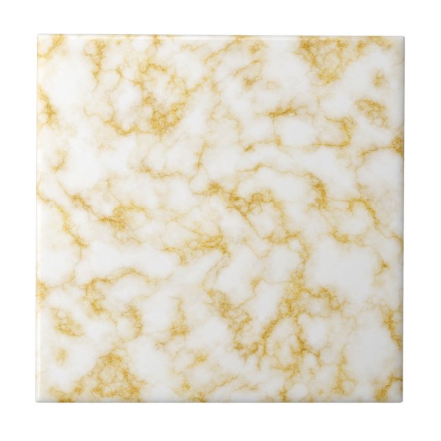 Eleganter Marmor - Gold White Fliese (Vorderseite)
