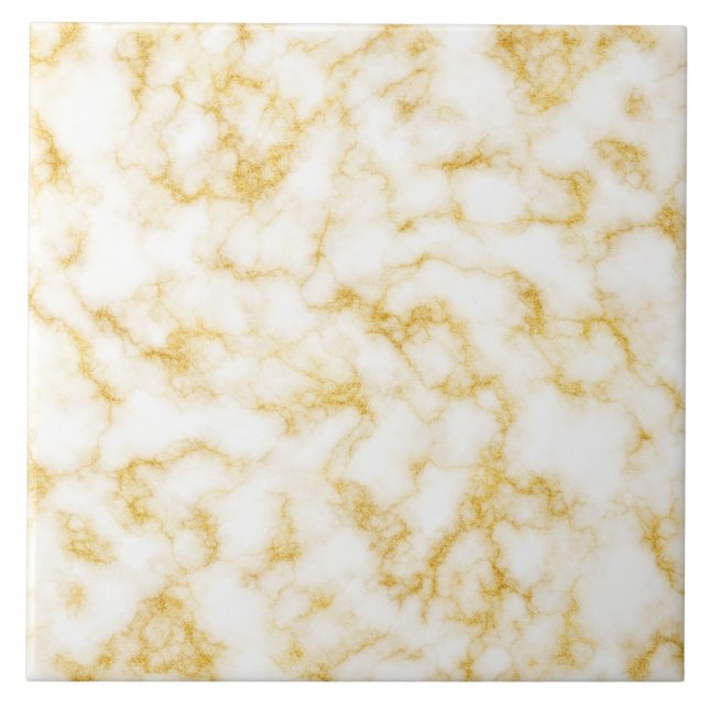 Eleganter Marmor - Gold White Fliese (Vorderseite)