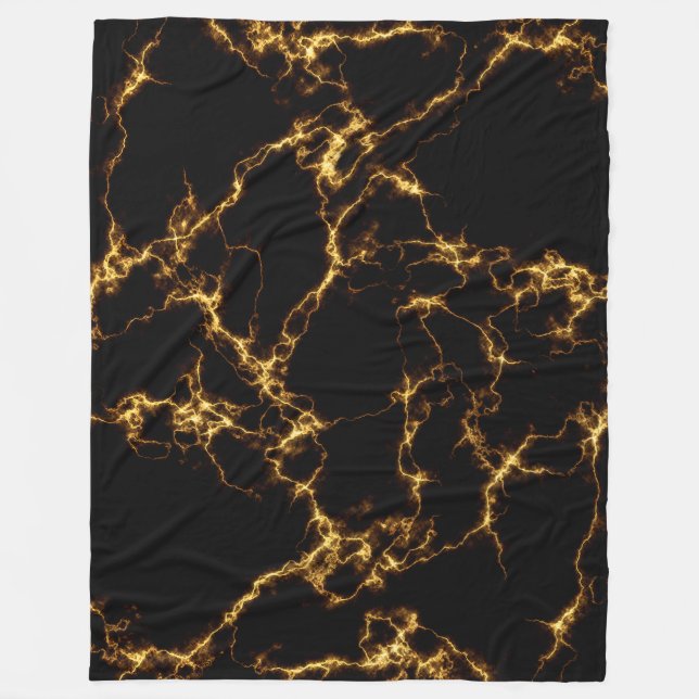 Eleganter Marmor style3 - schwarzes Gold Fleecedecke (Vorderseite)