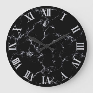 Eleganter Marmor style4 - Schwarzweiss Große Wanduhr