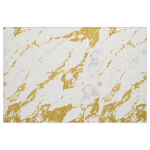 Eleganter Marmor style6 - Gold und Weiß Stoff
