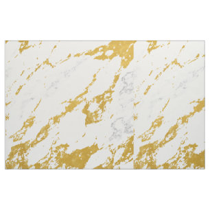 Eleganter Marmor style6 - Gold und Weiß Stoff