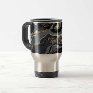 Eleganter, marmorierter, personalisierter Reisebec Reisebecher