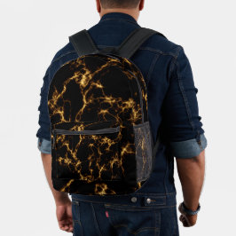 Eleganter Marmorstil3 - Schwarzes Gold Bedruckter Rucksack