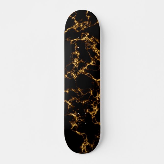 Eleganter Marmorstil3 - Schwarzes Gold Skateboard (Vorne)