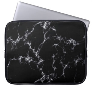 Eleganter Marmorstil4 - Schwarz und Weiß Laptopschutzhülle