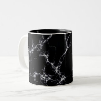 Eleganter Marmorstil4 - Schwarz und Weiß Zweifarbige Tasse