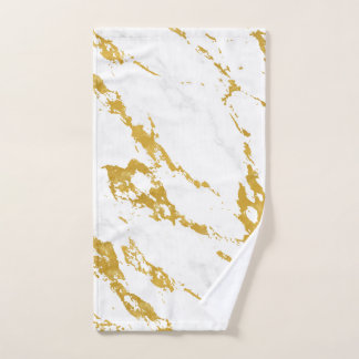 Eleganter Marmorstil6 - Gold und Weiß Handtuch