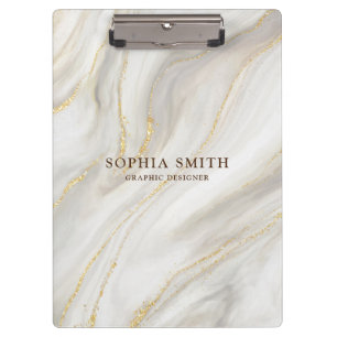 Eleganter Marmoruntergrund Gold Glitzer Einfaches  Klemmbrett