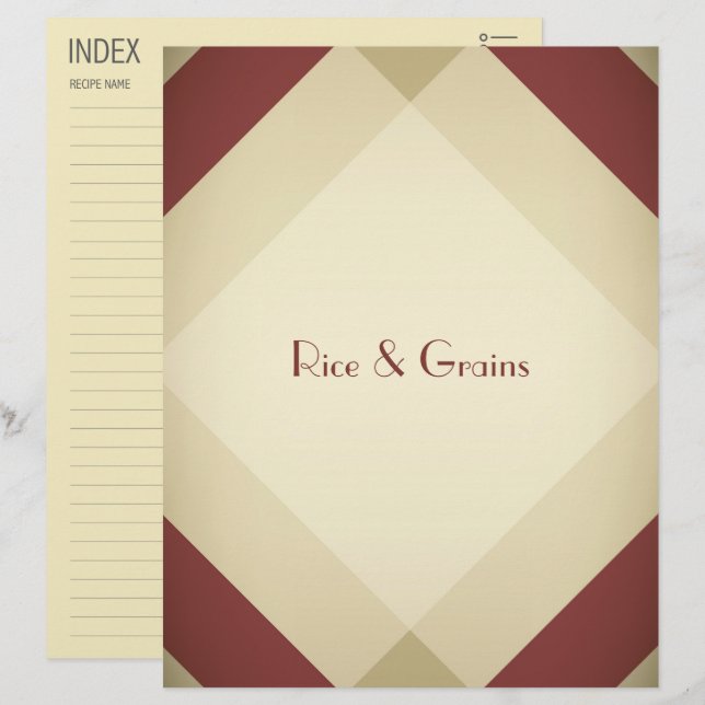 Eleganter Maroon Diamond Recipe Divider/Index (Vorne/Hinten)