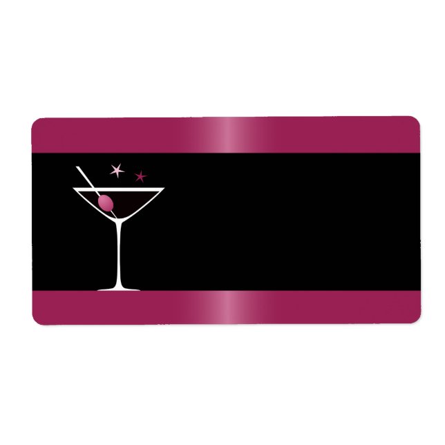Eleganter Martini Cocktail Glas fuchsienschwarz (Vorne)