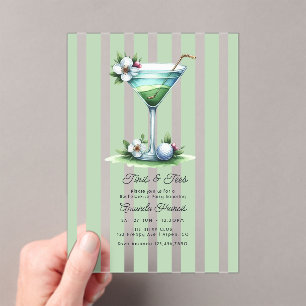 Eleganter Martini-Golf-Junggesellinnenabschied Acryleinladungen