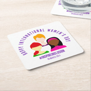 Eleganter März zum Internationalen Frauentag 8 Rechteckiger Pappuntersetzer