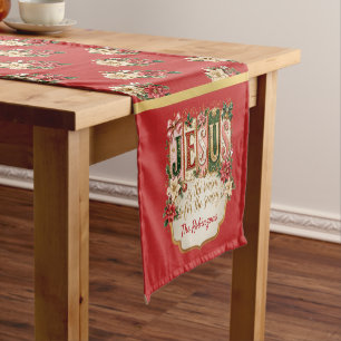 Eleganter maßgeschneiderter Weihnachts-Festtag-Rot Kurzer Tischläufer