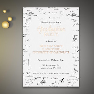 Eleganter Mathematischer Formeln-Uni-Abschluss Folieneinladung
