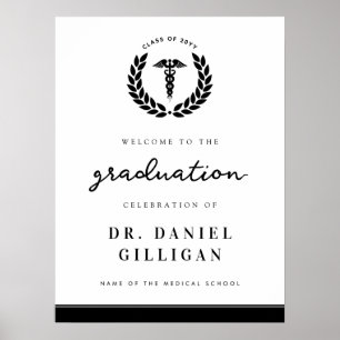 Eleganter Medical School Abschluss Begrüßungszeich Poster