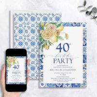 Eleganter mediterraner Lemon Floral 40. Geburtstag