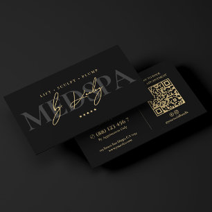 Eleganter MedSpa-Kosmetikerin Black Signature Visitenkarte
