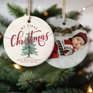 Eleganter Mein erster Weihnachtsbaum Schrift Baby- Keramik Ornament