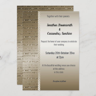 ELEGANTER METALLIC BRONZE PATTERN WEDING INVITATIO EINLADUNG
