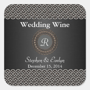 Eleganter Metallic Look Wedding Mini Wine Sticker