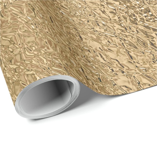 Eleganter metallischer Gold-Texturlook Geschenkpapier (Rolleneckpunkt)
